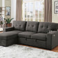 Dark Gray Sectional w/ Pull Out