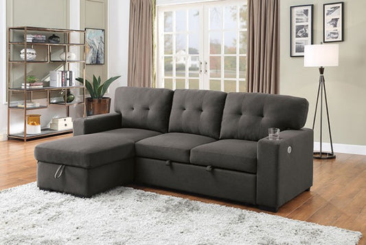 Dark Gray Sectional w/ Pull Out