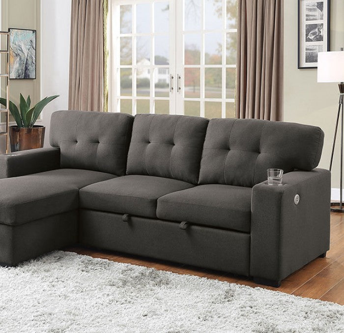 Dark Gray Sectional w/ Pull Out