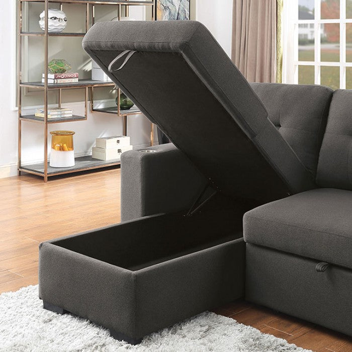 Dark Gray Sectional w/ Pull Out