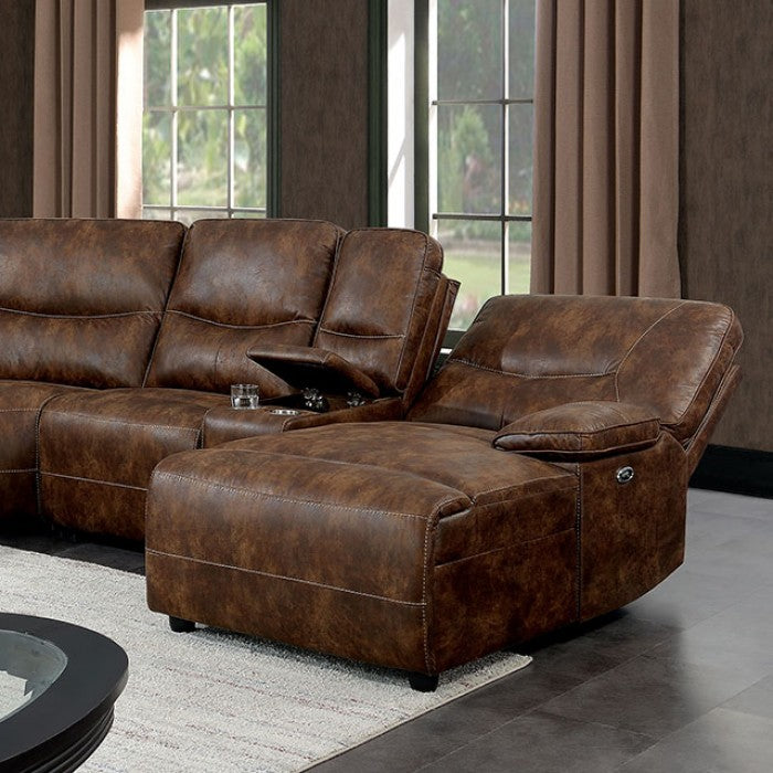 Brown Power Sectional