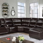 Power Leatherette Dark Brown Sectional