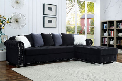 Glam Gray Velvet Sectional