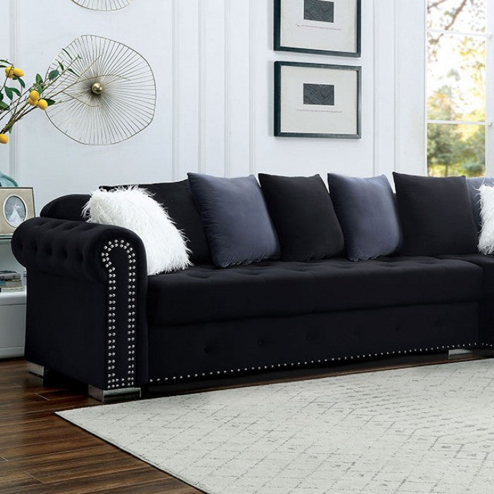 Glam Gray Velvet Sectional