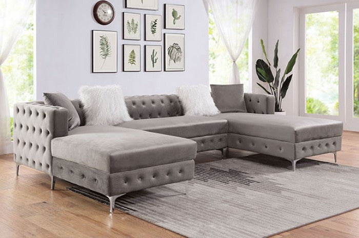 Modern Navy Flannelette Sectional