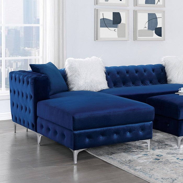 Modern Navy Flannelette Sectional