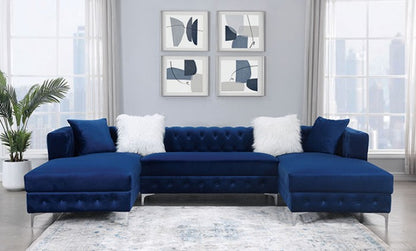 Modern Navy Flannelette Sectional