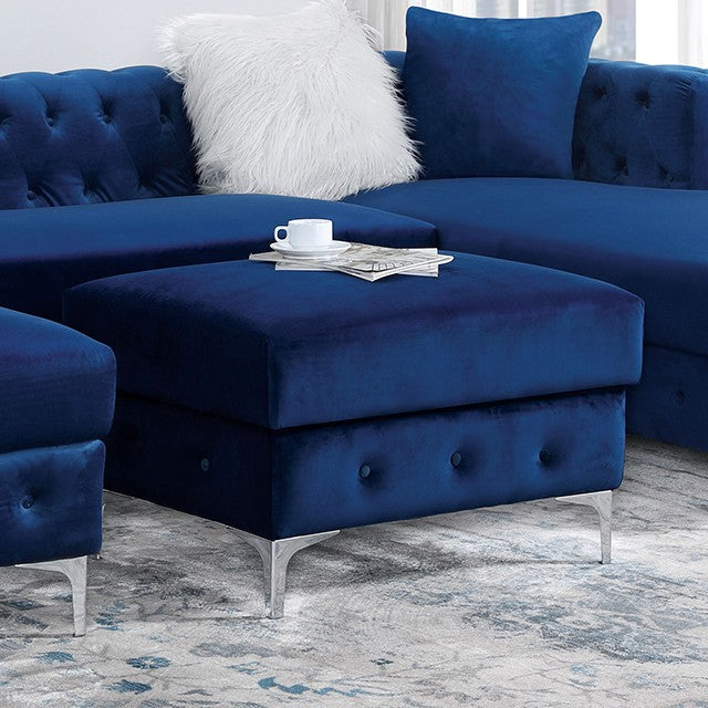 Modern Navy Flannelette Sectional