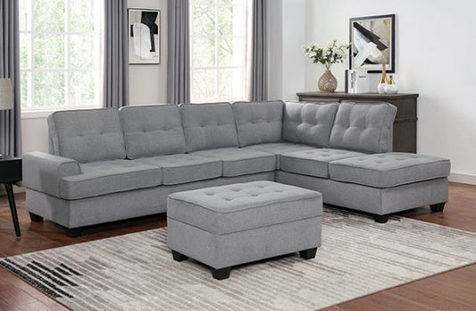 Gray Tufting Sectional