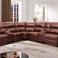 Power Brown Faux Leather Sectional