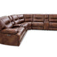 Top Grain Leather Brown Power Sectional