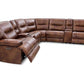 Top Grain Leather Brown Power Sectional