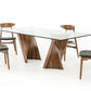 Modrest Corbin Modern Walnut & Glass Dining Table