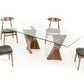 Modrest Corbin Modern Walnut & Glass Dining Table