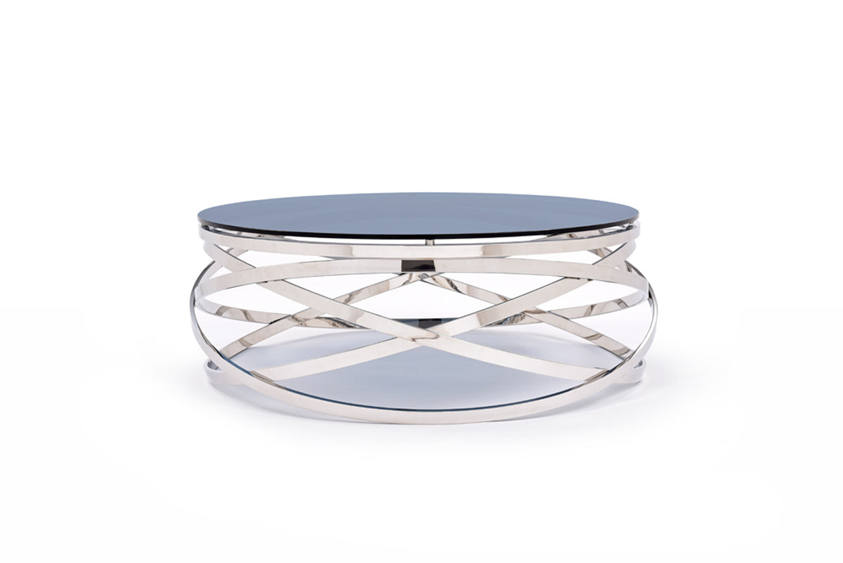 Modrest Tulare Contemporary Smoked Glass Coffee Table