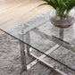 Modrest Valiant Modern Glass & Stainless Steel Coffee Table