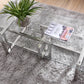 Modrest Valiant Modern Glass & Stainless Steel Coffee Table