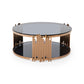 Modrest Bryce Modern Smoked Glass & Rosegold Round Coffee Table