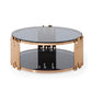 Modrest Bryce Modern Smoked Glass & Rosegold Round Coffee Table