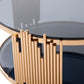 Modrest Bryce Modern Smoked Glass & Rosegold Round Coffee Table