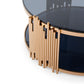 Modrest Bryce Modern Smoked Glass & Rosegold Round Coffee Table
