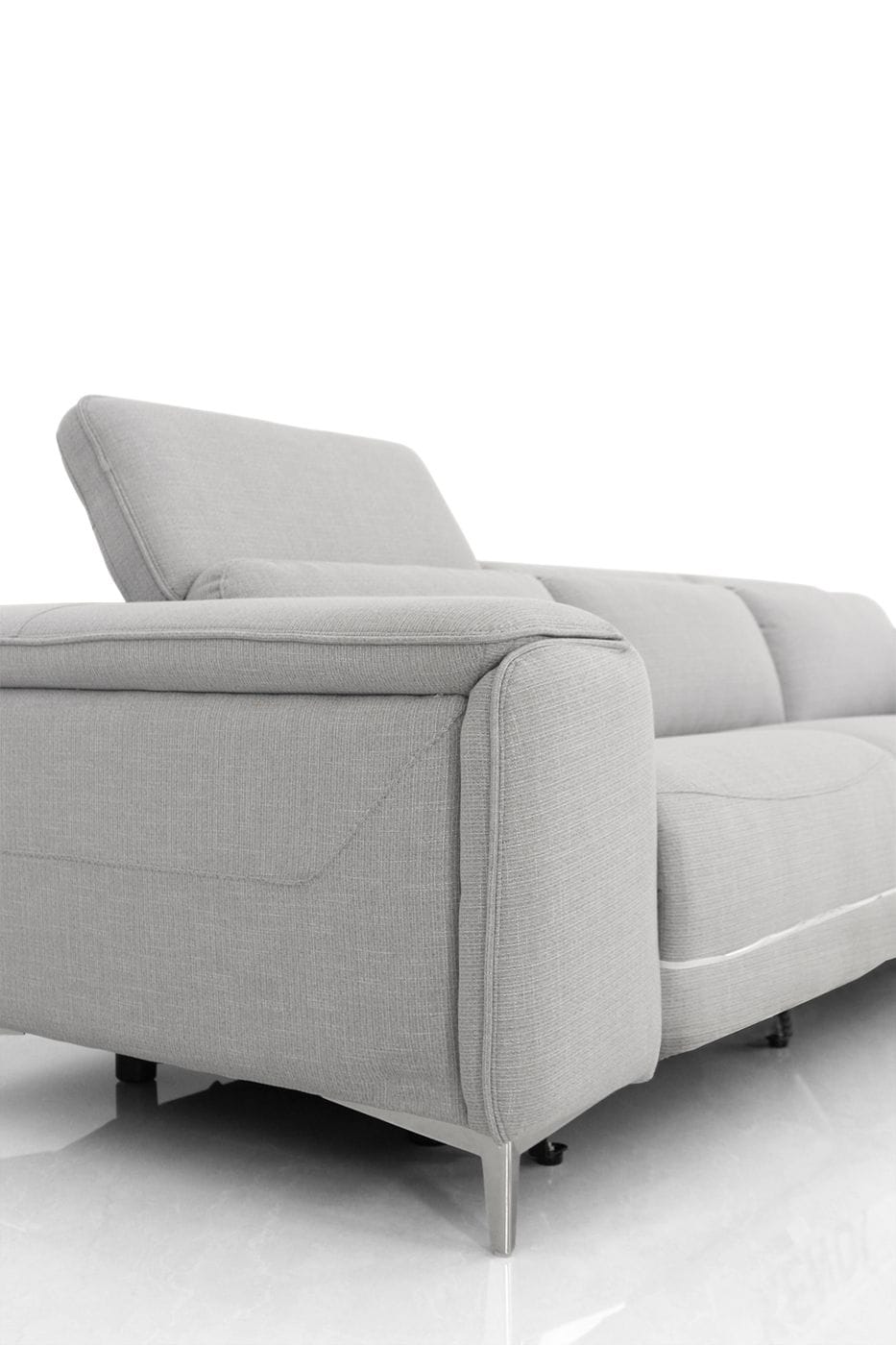 Divani Casa Cyprus - Contemporary Grey Fabric Loveseat w/ Electric Recliners