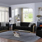Modern Velvel tufted Sofa with Gold Trim