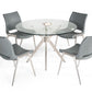 Modrest Dallas - Modern Brushed Stainless Steel Dining Table