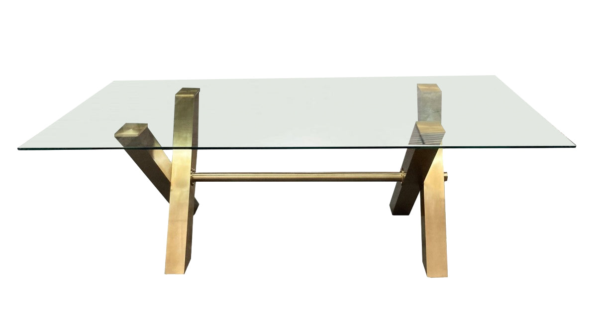 Modrest Dandy - Modern Golden & Glass Dining Table