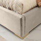 Modrest Daystar - Modern Beige Velvet & Gold Bed