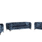 Divani Casa Delilah Modern Blue Fabric Sofa
