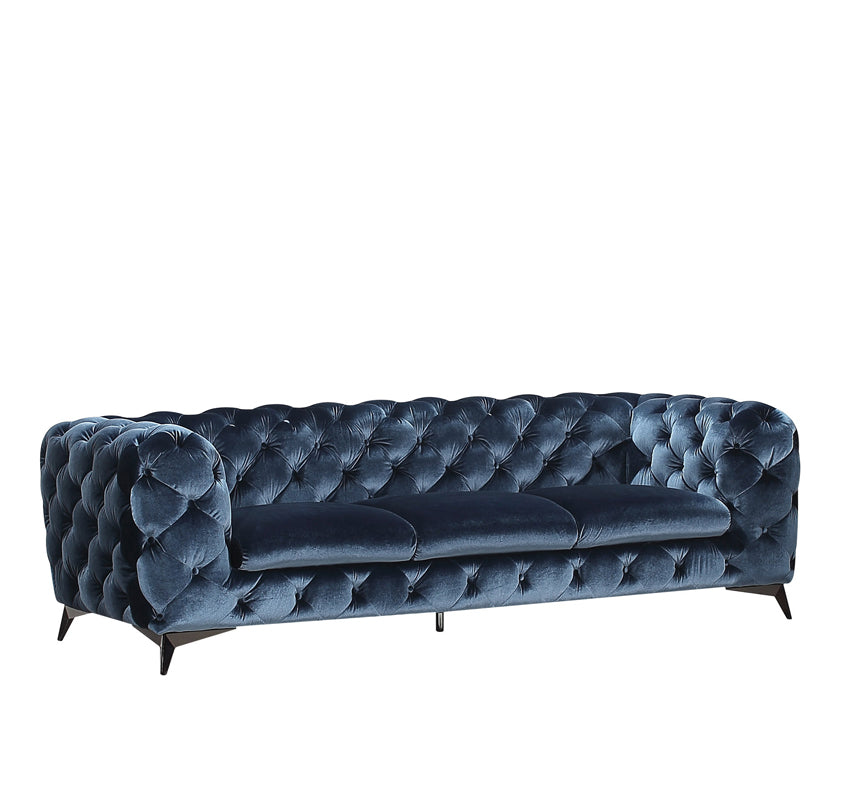 Divani Casa Delilah Modern Blue Fabric Sofa