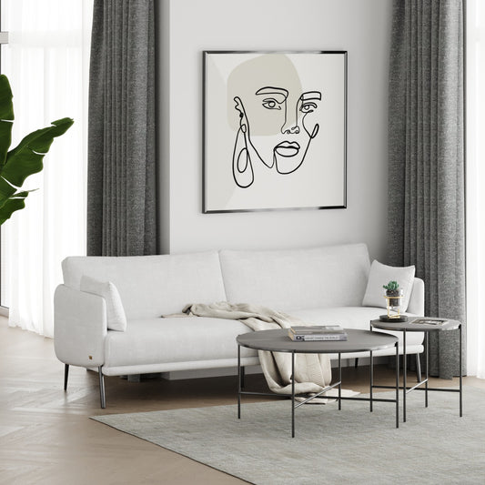 Divani Casa Higgins - Modern White Fabric Sofa