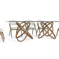 Modrest Mason Modern Glass & Walnut Dining Table