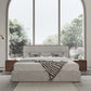 Modrest Dustin - Modern Grey Fabric & Walnut Trimmed Bed