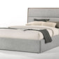 Modrest Dustin - Modern Grey Fabric & Walnut Trimmed Bed