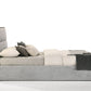 Modrest Dustin - Modern Grey Fabric & Walnut Trimmed Bed