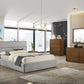 Modrest Dustin - Modern Grey Fabric & Walnut Trimmed Bed