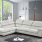 Divani Casa Maine - Modern Light Grey Eco-Leather Left Facing Sectional Sofa with Recliner