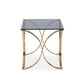 Modrest Reklaw Modern Smoked Glass & Rosegold End Table