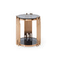 Modrest Bryce Modern Smoked Glass & Rosegold Round End Table