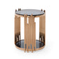 Modrest Bryce Modern Smoked Glass & Rosegold Round End Table