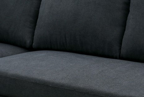 Black Flannel Sectional with Storage Chaise