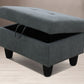 Grey Flannel Sectional with Storage Ottoman