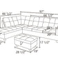 Powder Faux Leather Sectional with Storage Ottoman