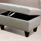 Powder Faux Leather Sectional with Storage Ottoman