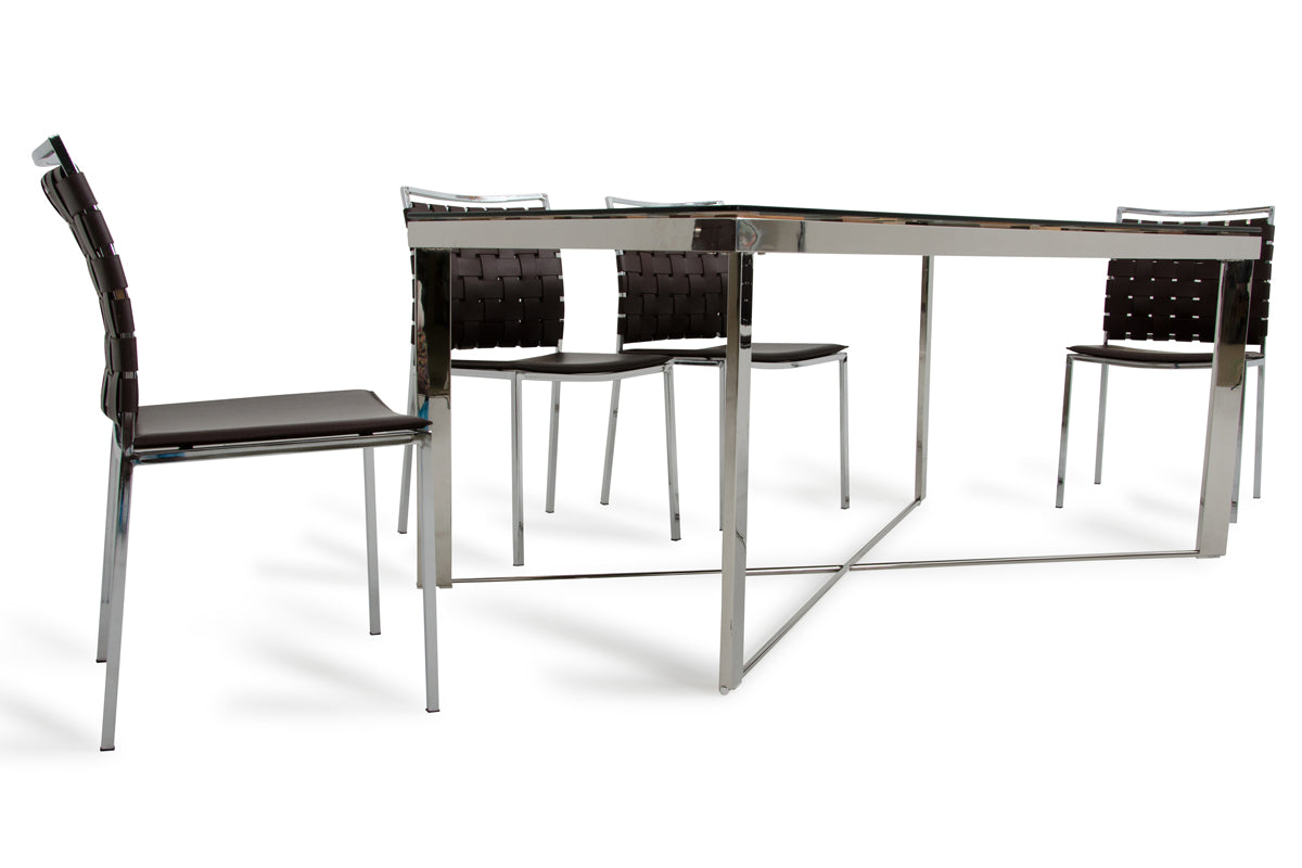 Modrest Santiago Modern Rectangular Wood Mosaic Dining Table