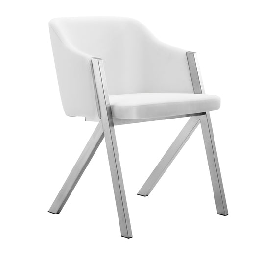 Modrest Darcy Modern White Leatherette Dining Chair (Set of 2)