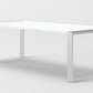 Modrest Fauna - Modern White High Gloss & Stainless Steel Chrome Dining Table