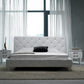 Modrest Monte Carlo - White Leatherette Modern Twin Bed with Crystals